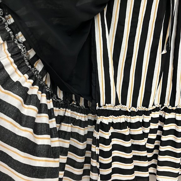 Who What Wear True Wrap Skirt striped Black/White/yellow Size 4 - Picture 5 of 15